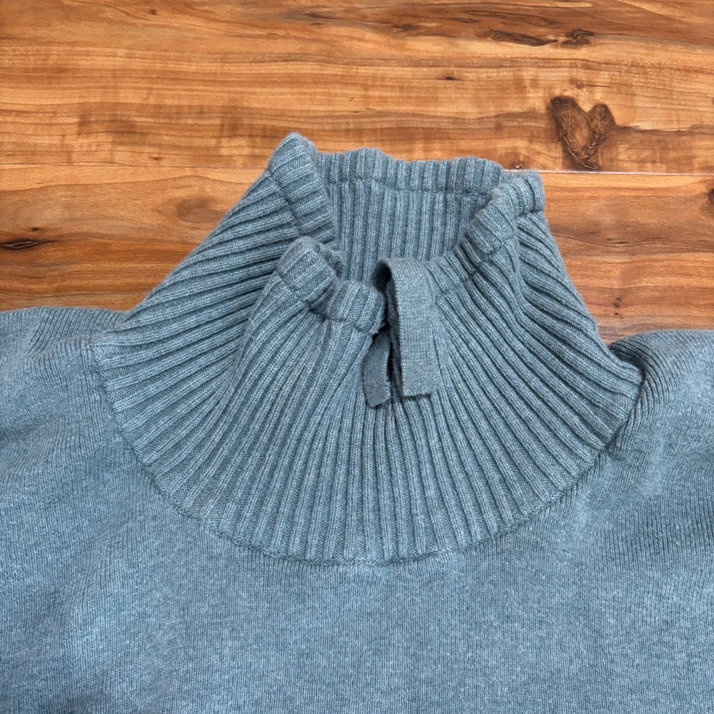 Eddie Bauer Women's Turtleneck Sweater Pullover Knit Long Sleeve Grey Blue 3X - Picture 2 of 4